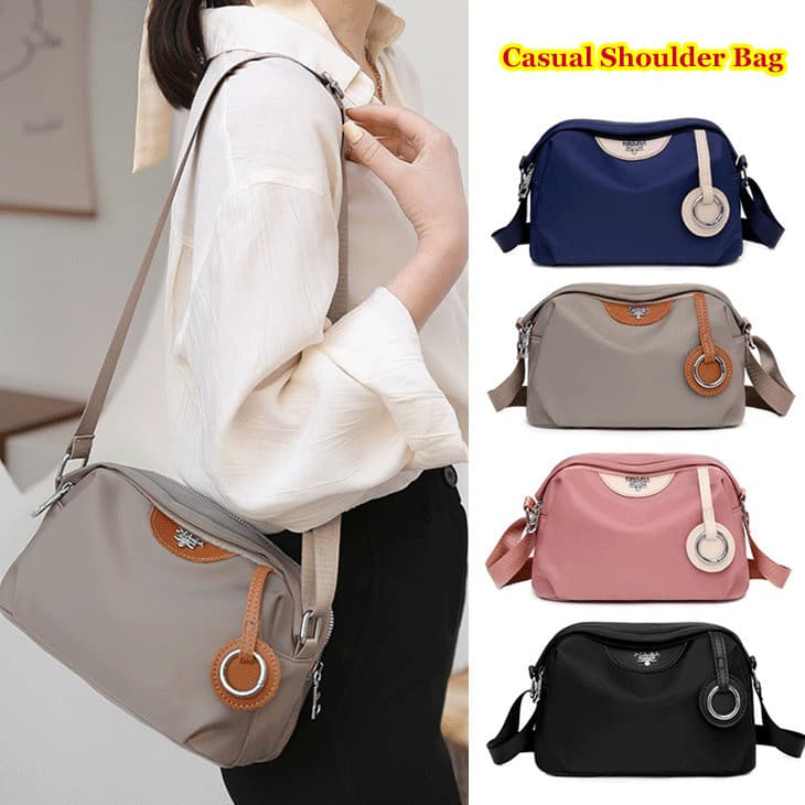 [Estilo Simples] Bolsa Transversal Feminina Nylon Impermeável/Leve/Grande Capacidade/Para Uso Diário
