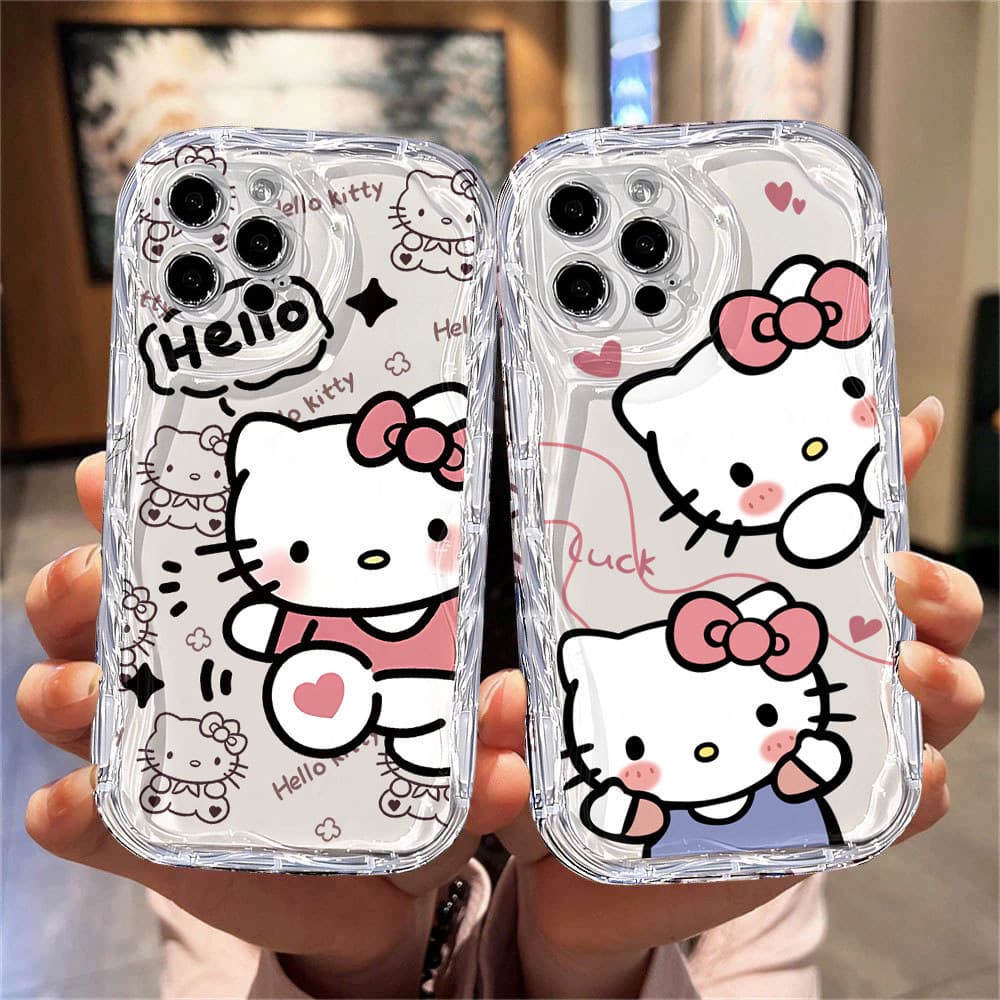 Capinha para iPhone 17/16/15/14/13/12 Pro Max capa macia anti queda estampa desenho simples hello kitty