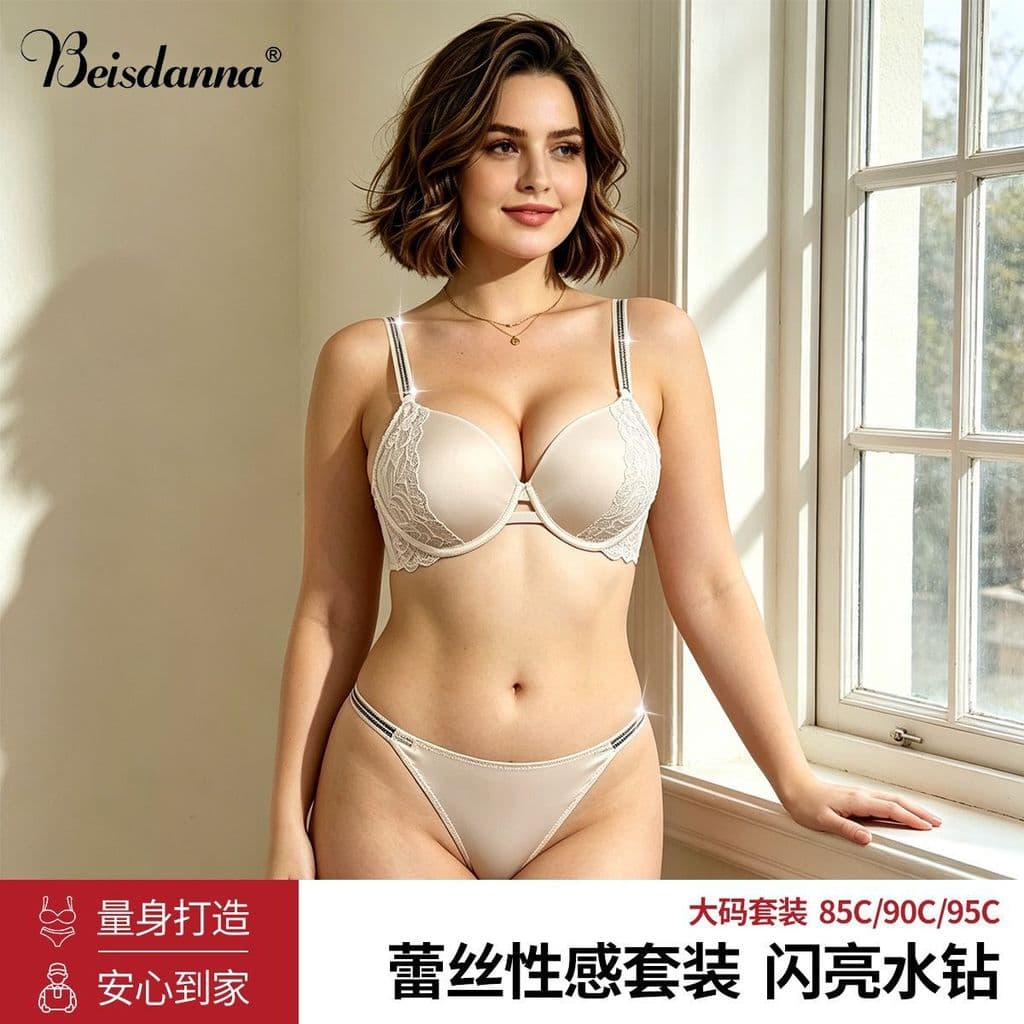 Renda strass roupa interior renda Push-Up sutiã senhoras anel de aço sutiã confortável boa respirabilidade terno amigáve