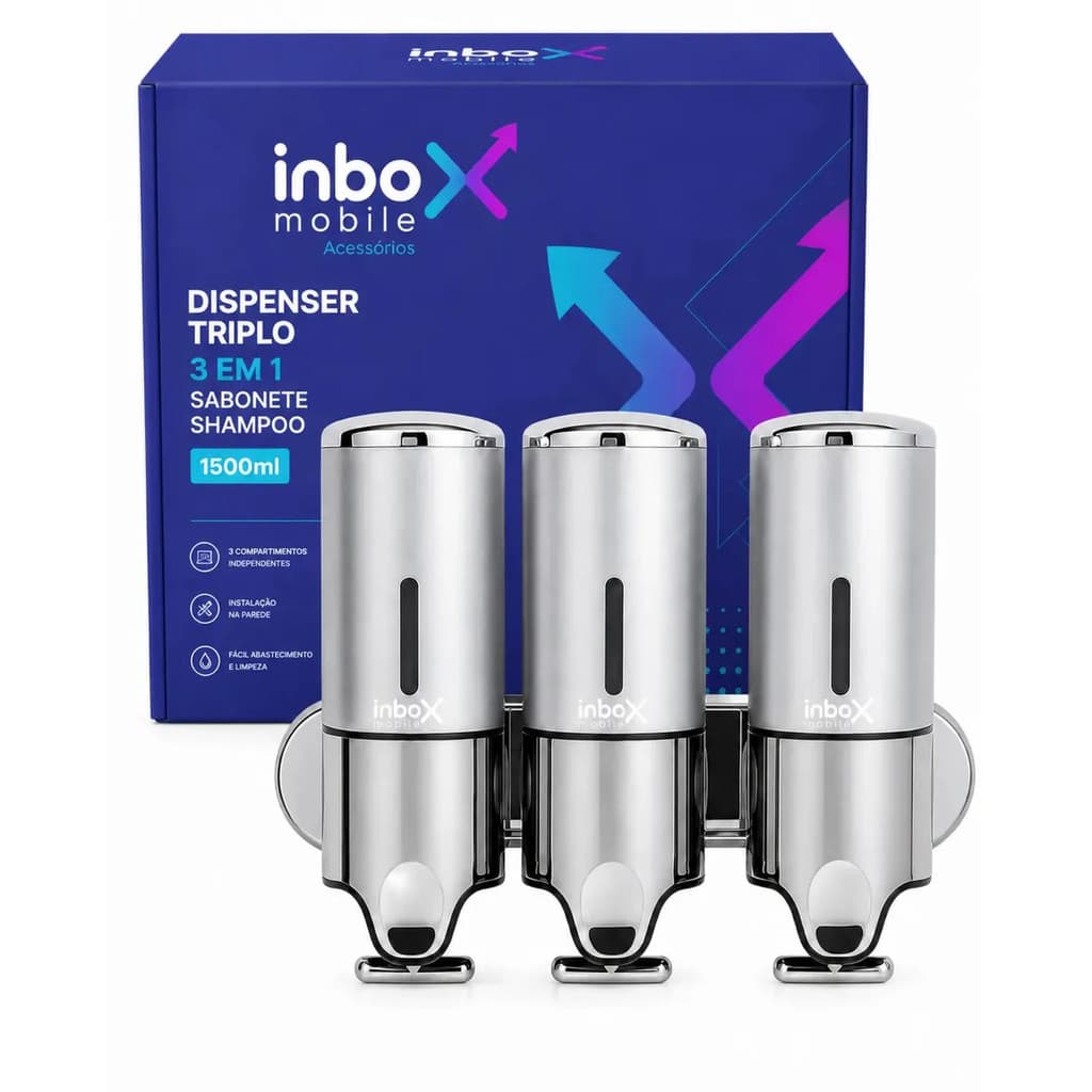 Inboxmobile Acessorios Dispenser De Parede Triplo Prateado
