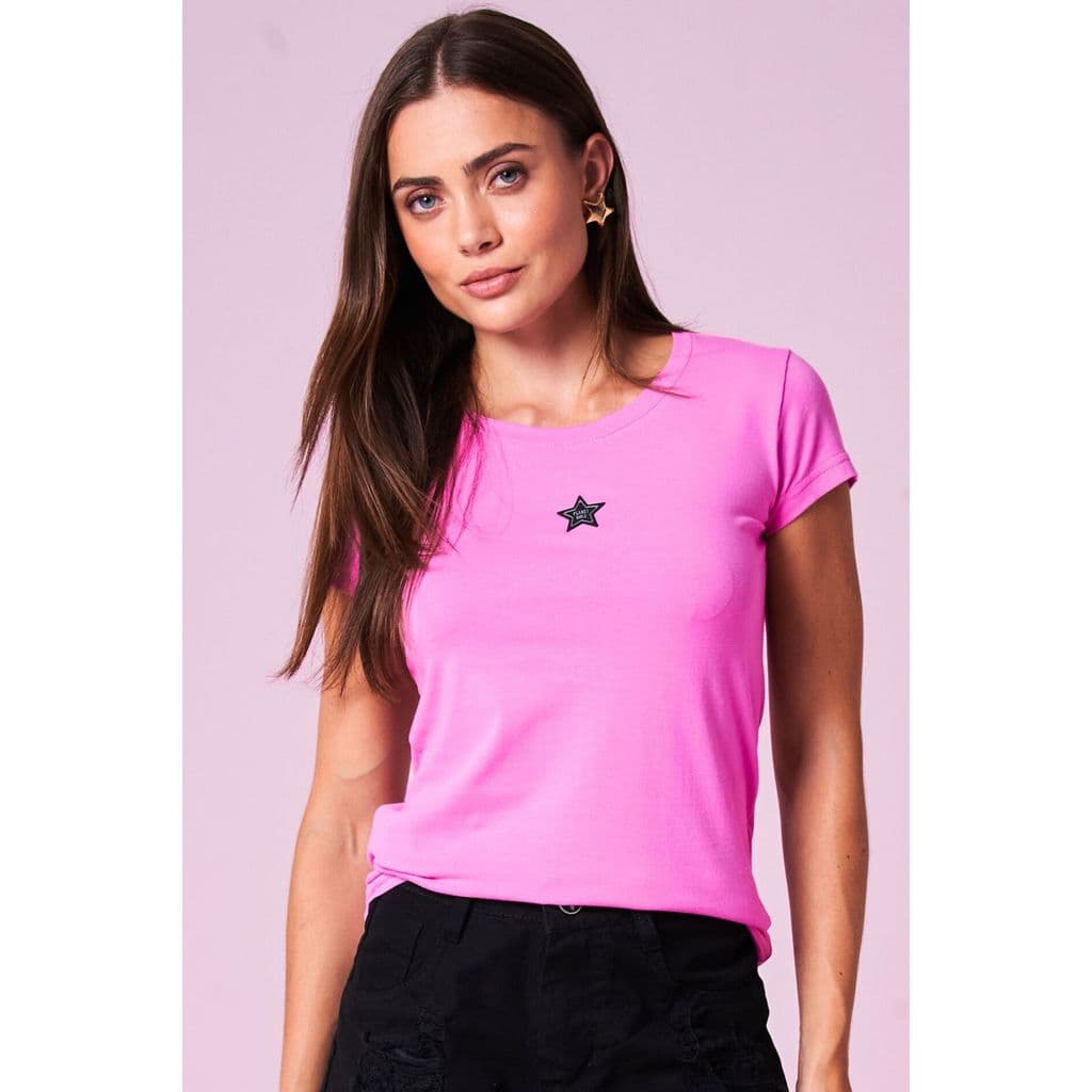 Camiseta Feminina Silk Logo Planet Girls Rosa