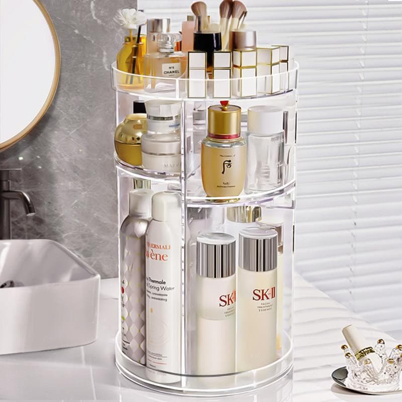 Caixa de armazenamento de cosméticos Desktop compartimento rotativo arrumado ferramenta útil influenciador acrílico cômo