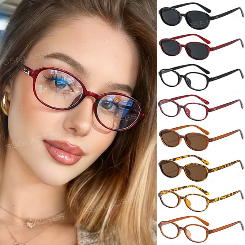 Retro Oval Anti-UV Clássico Simples Masculino E Feminino Óculos De Sol Decorados Com Pregos De Arroz