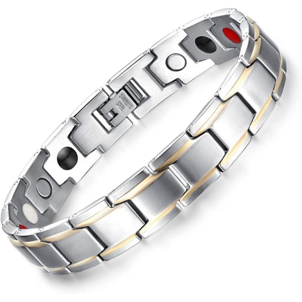 Pulseira Magnética Ultra Resistente - 3.500 Gauss por Ímã - Pulseiras Magnéticas para Homens e Mulheres - Comprimento Aj