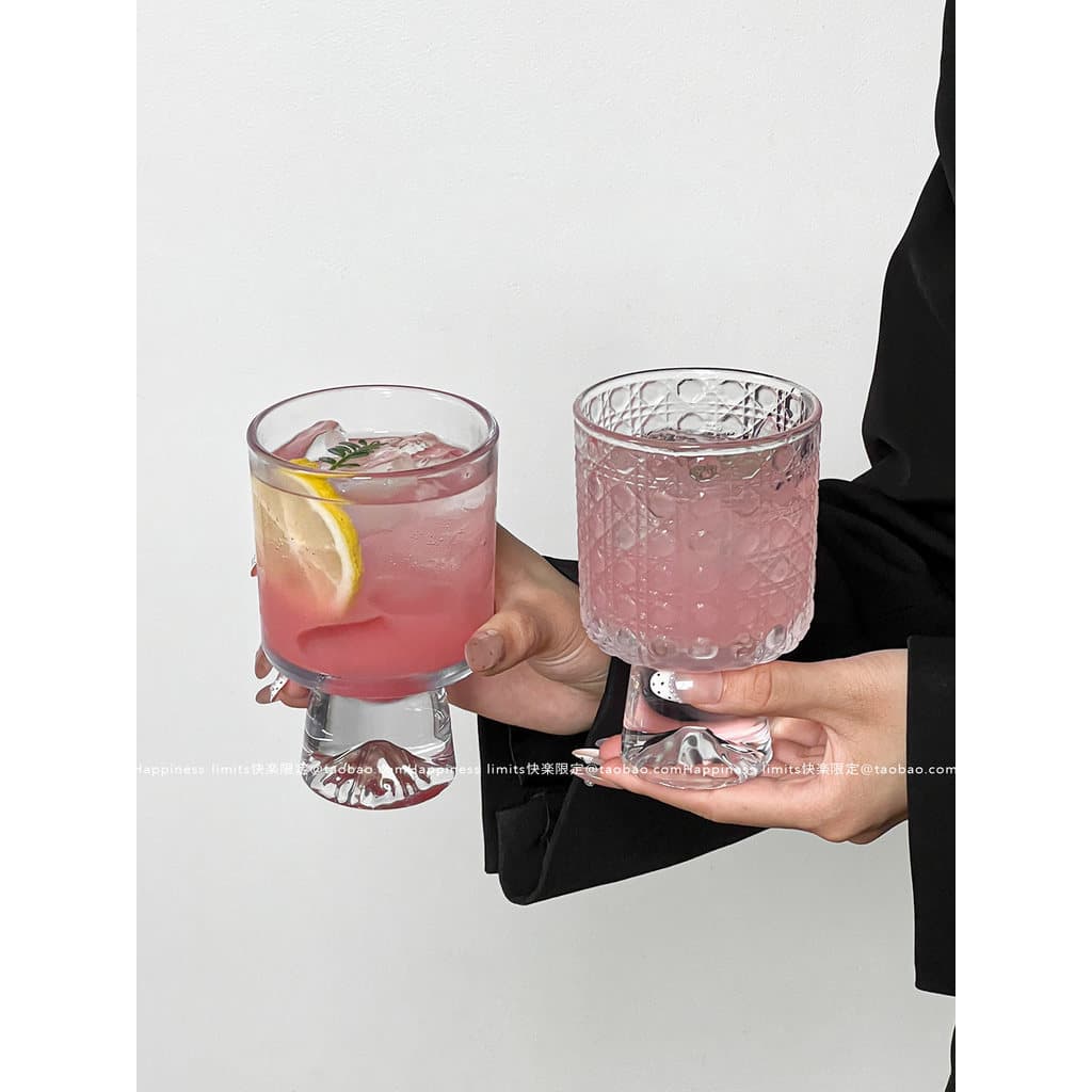 Copo de Vidro 350ml com Design Montanha | Elegante para Café, Chá e Suco | Toque Premium e Estilo Único para sua Mesa