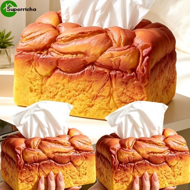 [Ultra] Caixa De Tecido De Pão Torrado De Simulação De 2-1 Unidade-Recipiente De Guardanapo-Dispensador De Tecidos-Engro