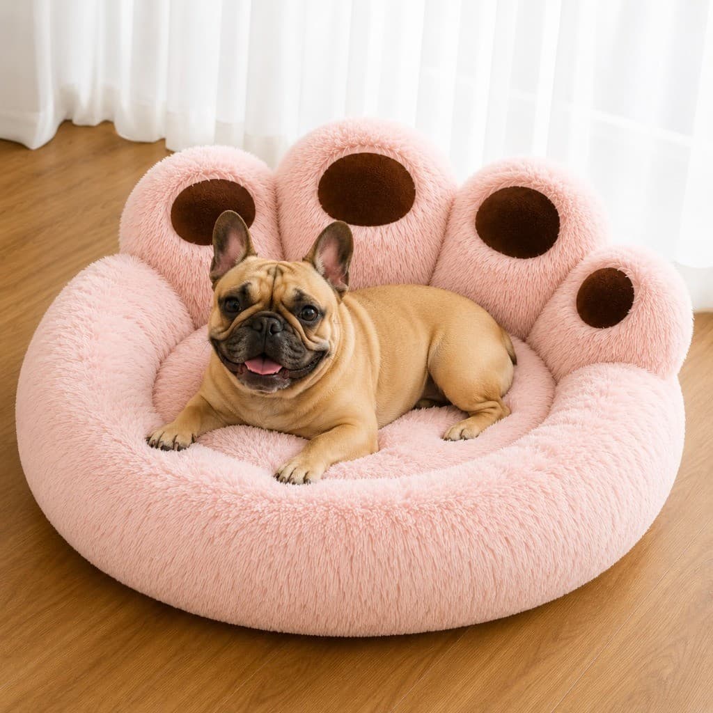 Cama Pet Nuvem Pelucia Para Cachorro Gato Super Macia Fofinha Pata De Urso Rosaa