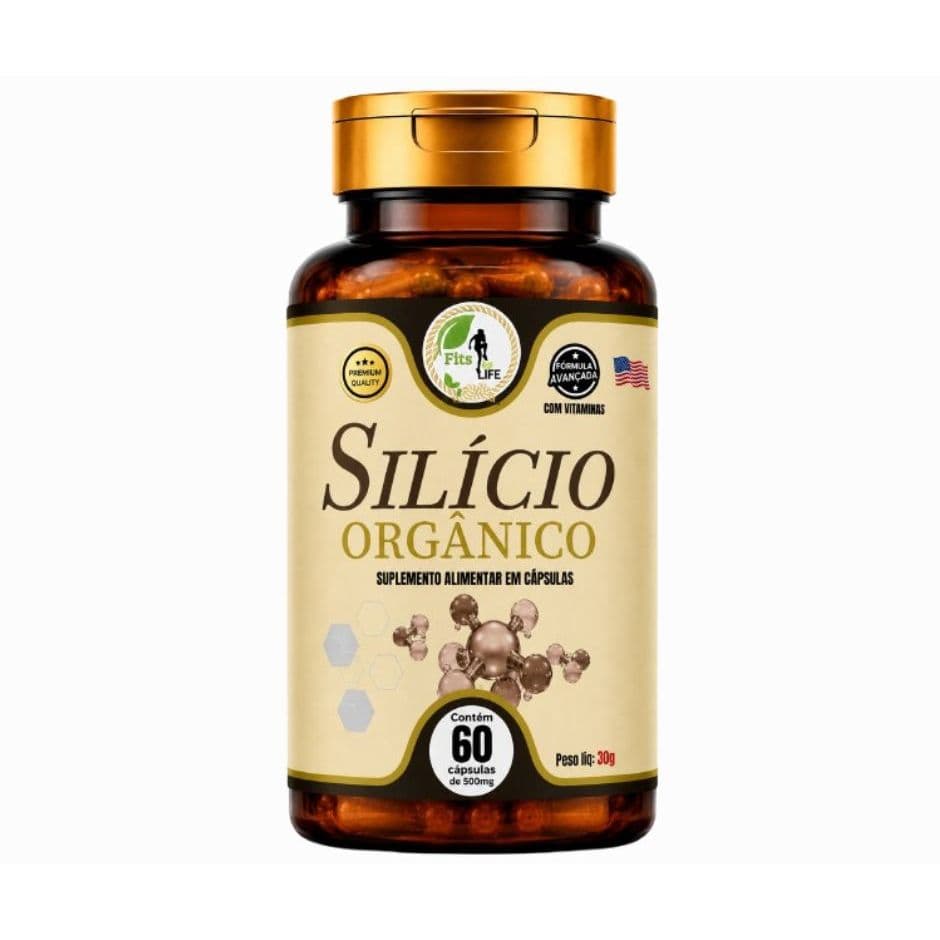 Silício Orgânico 1000mg 60 Cáps Colágeno Pele Cabelo Unhas