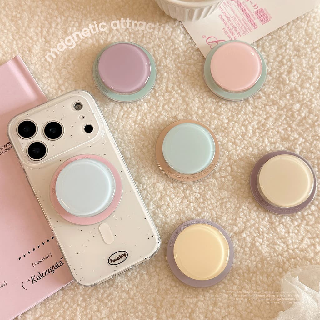 Estilo coreano fresco contraste cor adequado para MagSafe suporte magnético adsorção retrátil Airbag suporte Macaron cor