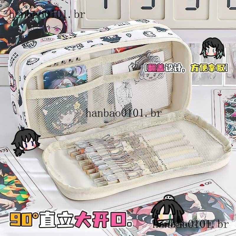 Anime Demon Slayer kimetsu no yaiba Ita Bolsa Estojo De Lápis De Grande Capacidade Kamado Tanjirou Nezuko Agatsuma Zenit