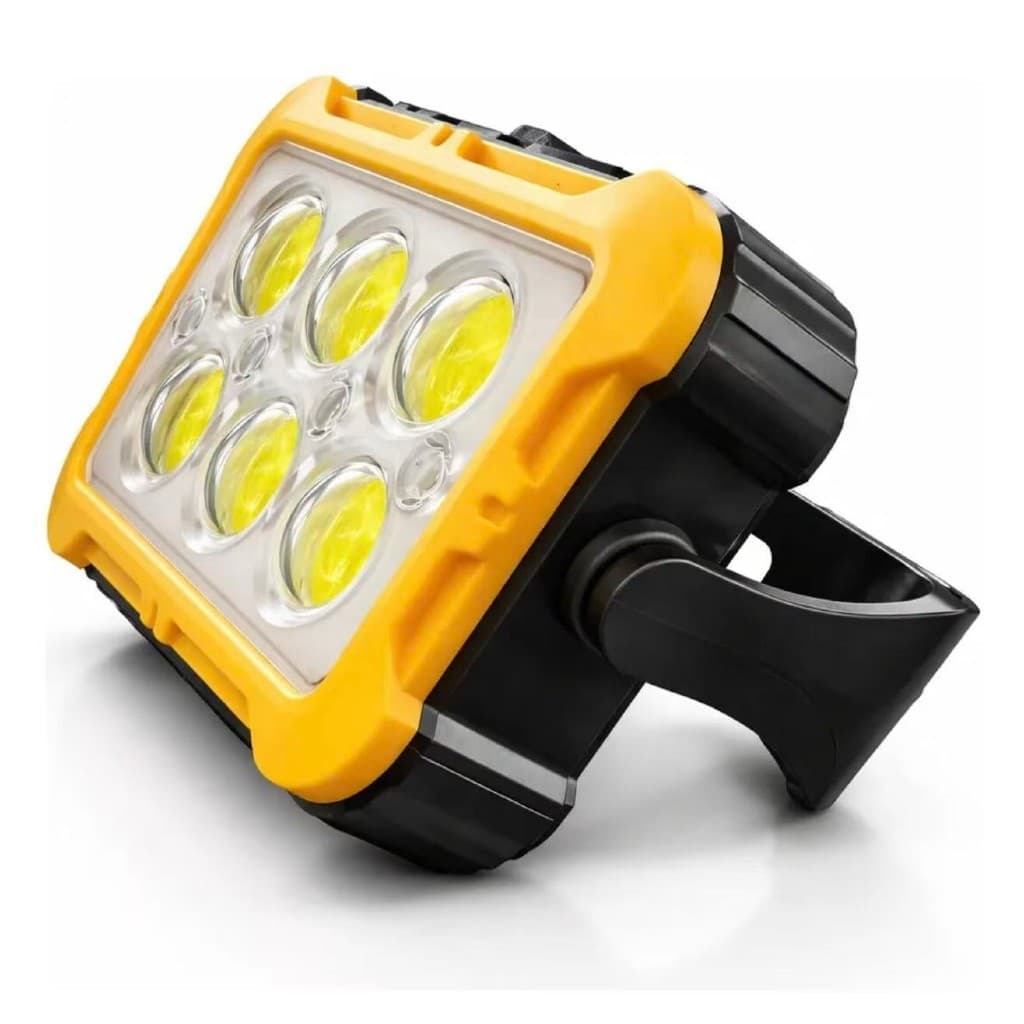Luminária de Trabalho Holofote Emergencial  Led Potente Multifuncional Recarregável Novo Amarelo 1.5v