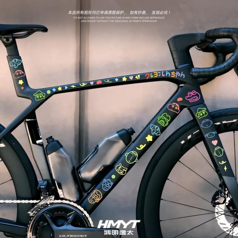 Bicicleta de estrada dos desenhos animados Graffiti Shin-Chan único criativo adesivos quadro corpo à prova dwaterproof á