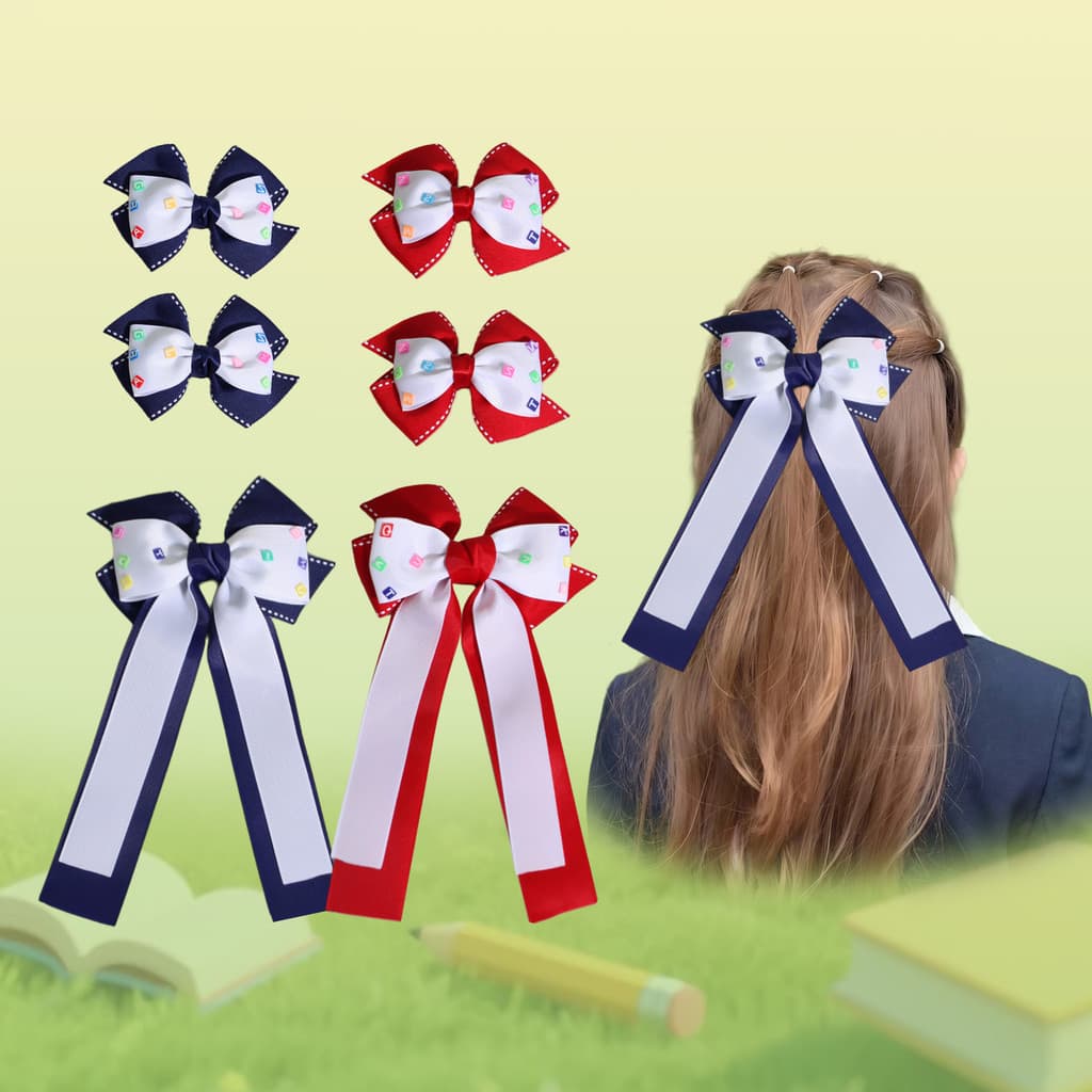 Novo estilo Preppy carta combinação crianças arco Hairpin uniforme escolar combinando temporada escolar acessórios para