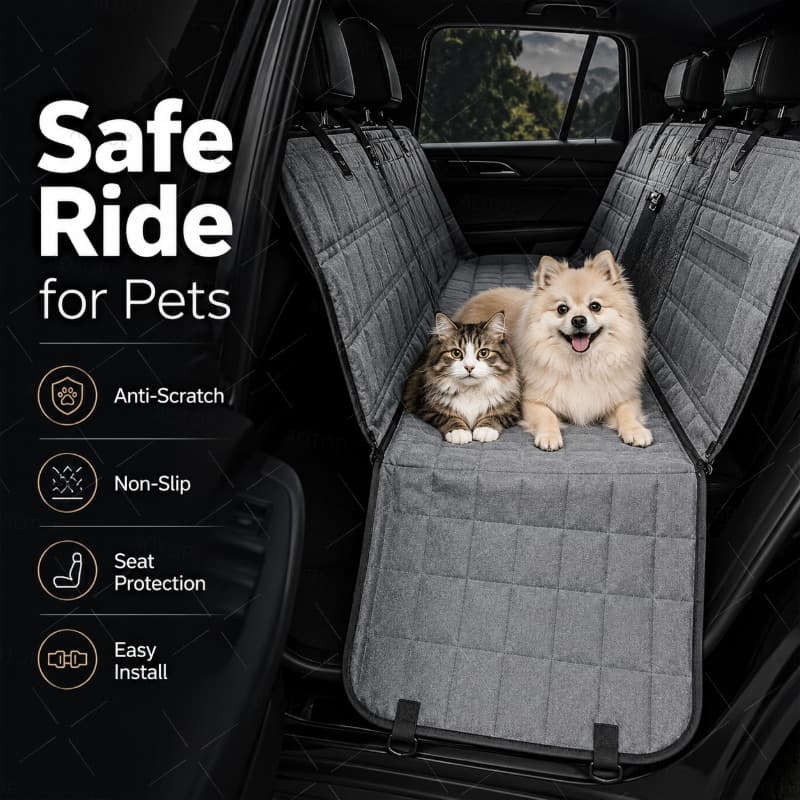 Capa Pet Protetora Luxo Banco Traseiro Carro Capa Protetora Pet Impermeável para Banco de Carro com Cinto de Segurança