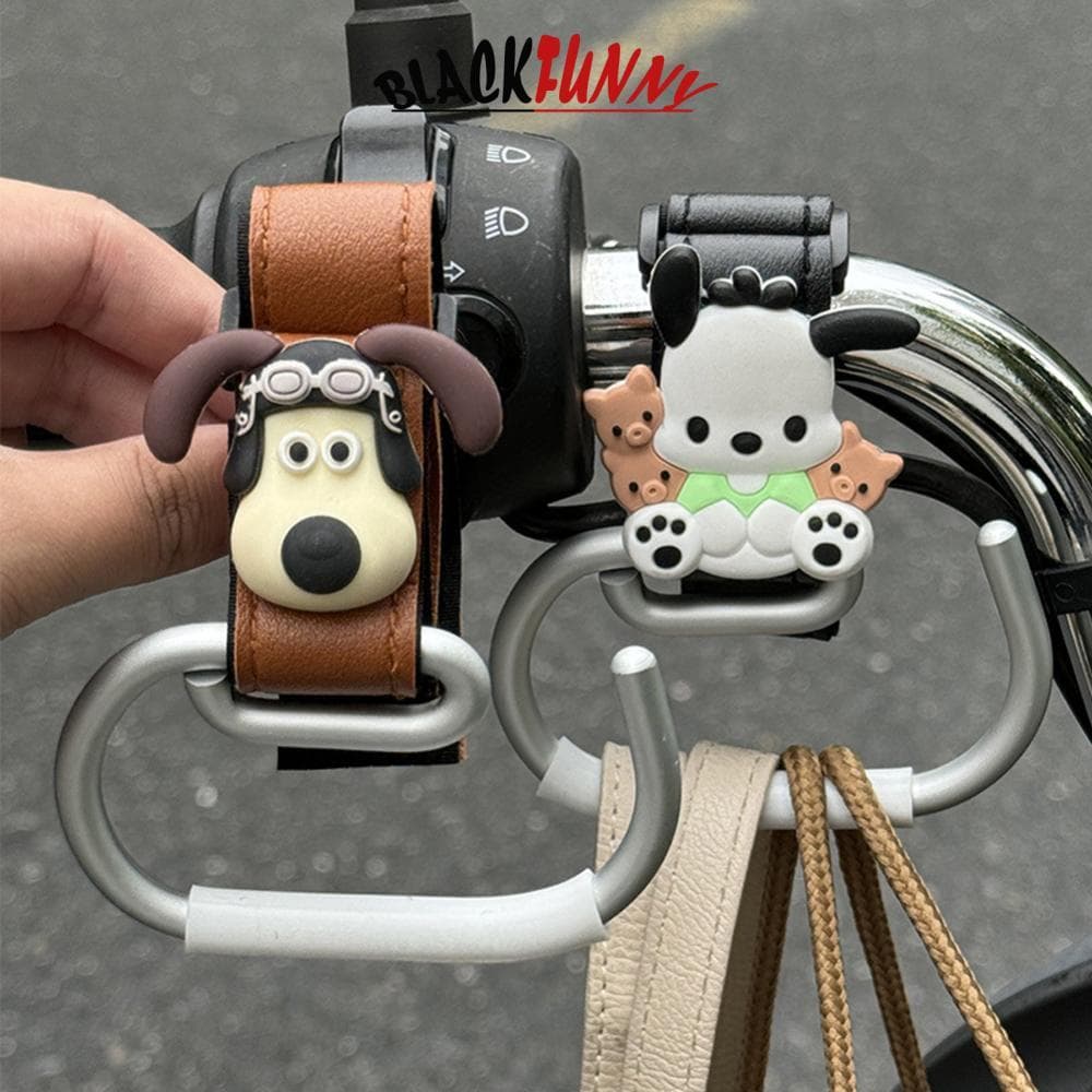 BLACKFUNNY Motocicleta Bicicleta Elétrica Barra De Mão Gancho Capacete Armazenamento Saco Bagagem Titular Couro Liga Alu