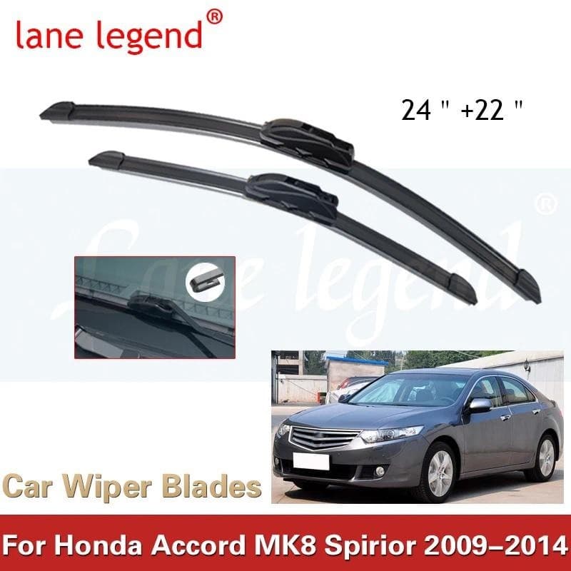 Para Honda Accord MK8 Spirior 2009-2014 Lâminas De Limpador Janela Dianteira Acessórios Limpadores 24 " + 22 " 2010 2011