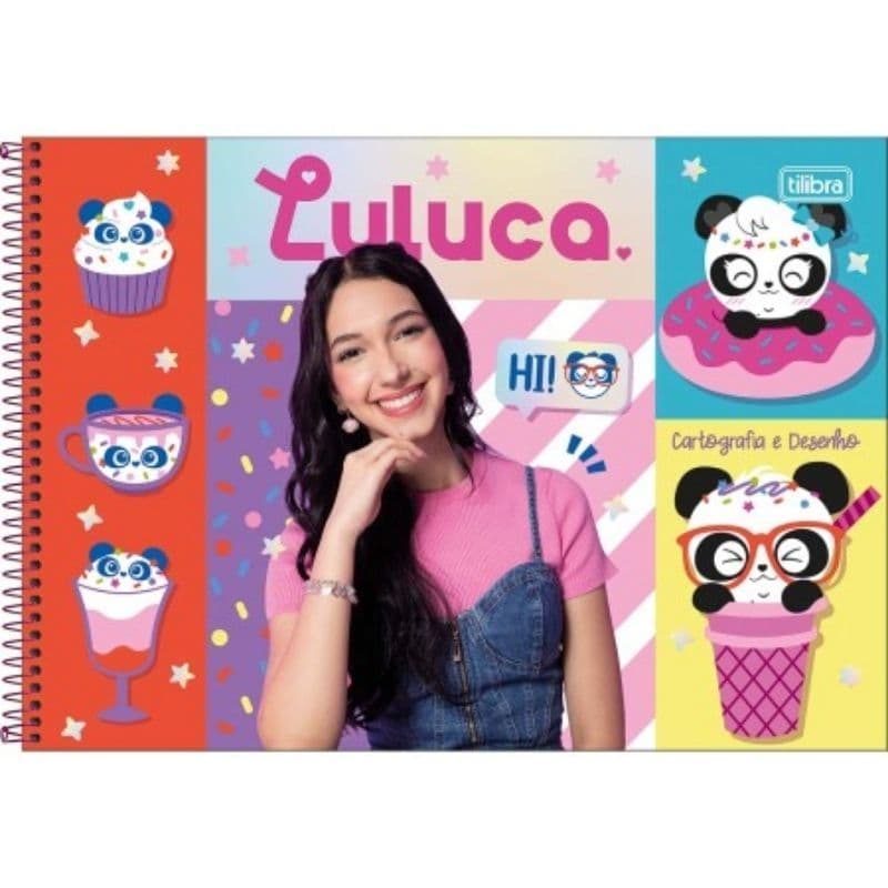Caderno Desenho Espiral Luluca 80 Folhas Universitário Capa Dura Feminino Escolar Tilibra | Caderno Sem Pauta