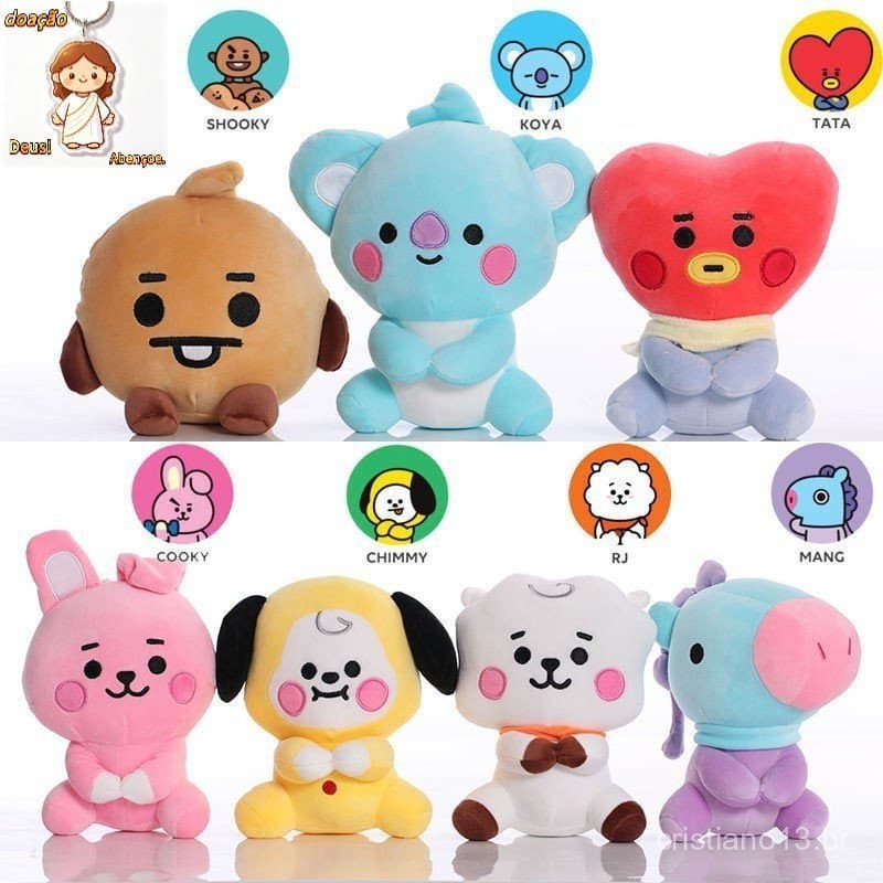 Kpop bts bt21 Sentado Baby Doll Brinquedo De Pelúcia tata Biscoito chimmy UNCN