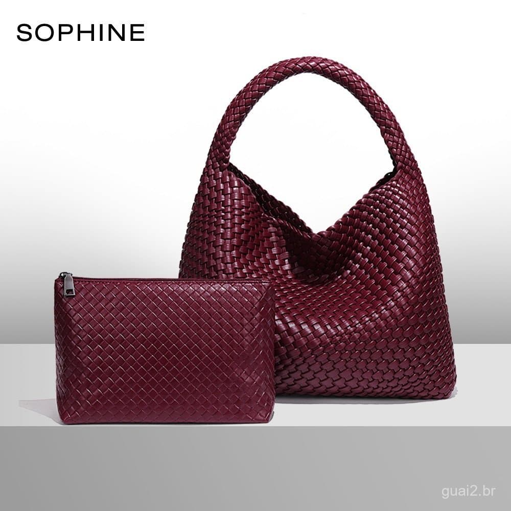 Bolsa de Ombro Grande Feminina Clássica Vintage em Tecido, Estilo Balde Fashion