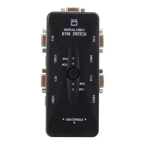 Switch Kvm Vga Infoclub 4 Pcs 1 Monitor Mouse Teclado Adaptador
