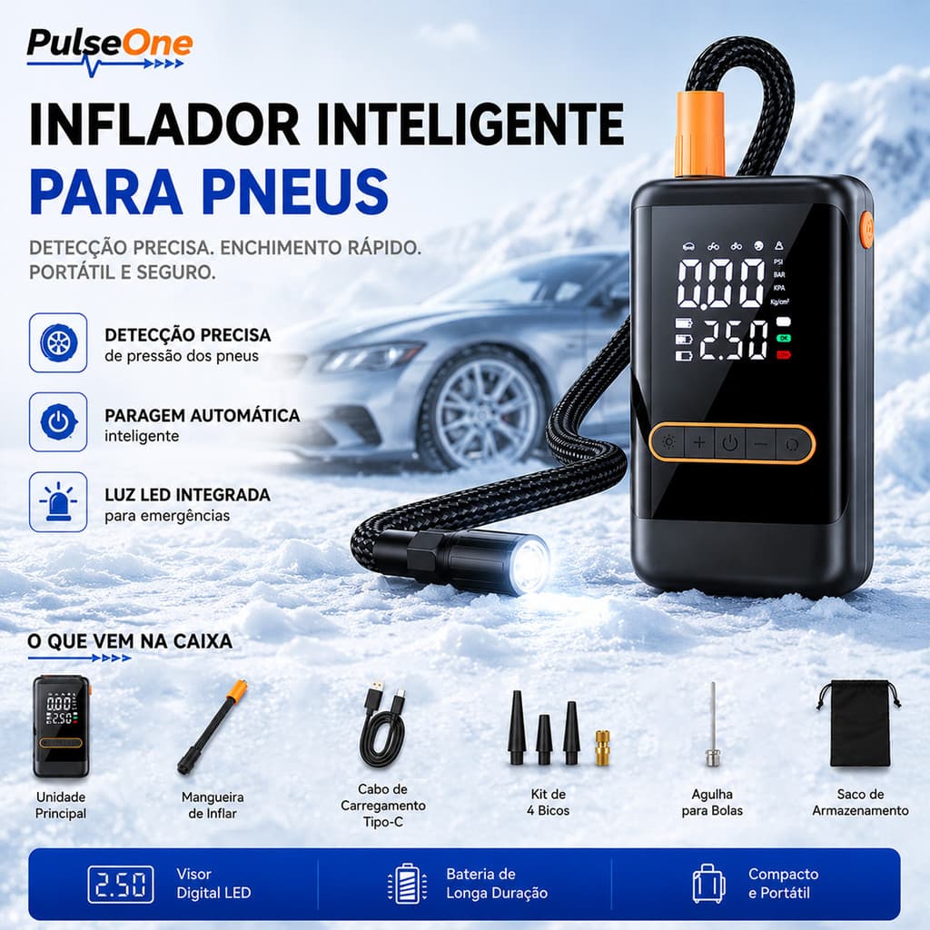 Mini Compressor de Ar Portatil Recarregavél Digital USB Calibrador Pneu para Carro Moto Bike Bicicleta Bola