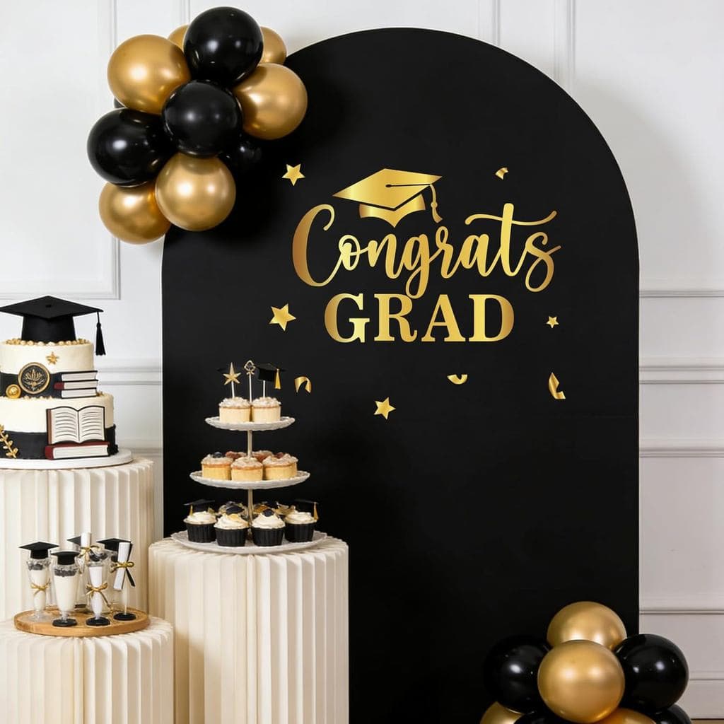 JarThenaAMCS Adesivo Decorativo "Parabéns, Formando" em Folha Dourada, Decorações de Fundo para Formatura, Adesivos de F