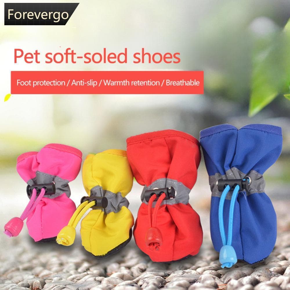 FOREVERGO 4 Pçs À Prova Dwaterproof Água Anti Deslizamento Sapatos Para Cães De Estimação Chuva Botas De Neve Ao Ar Livr