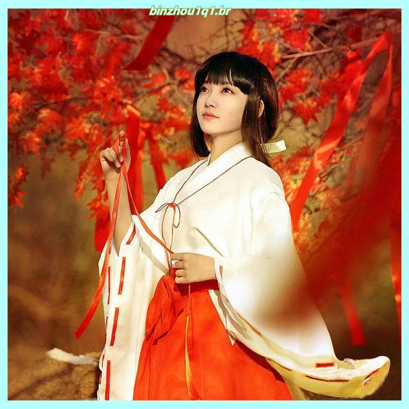 Anime japonês cos traje Kikyo Miko roupas grande conjunto completo estilo japonês melhorado manga vibratória quimono tra