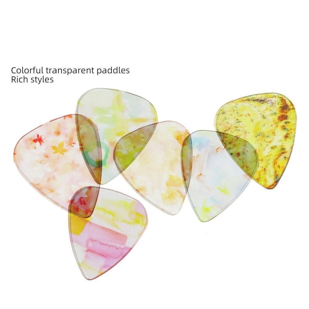 6 Peças Palheta De Guitarra Acústica , Palhetas Transparentes Em Formato De Coração , De Dedo Durável De 1.5 Mm