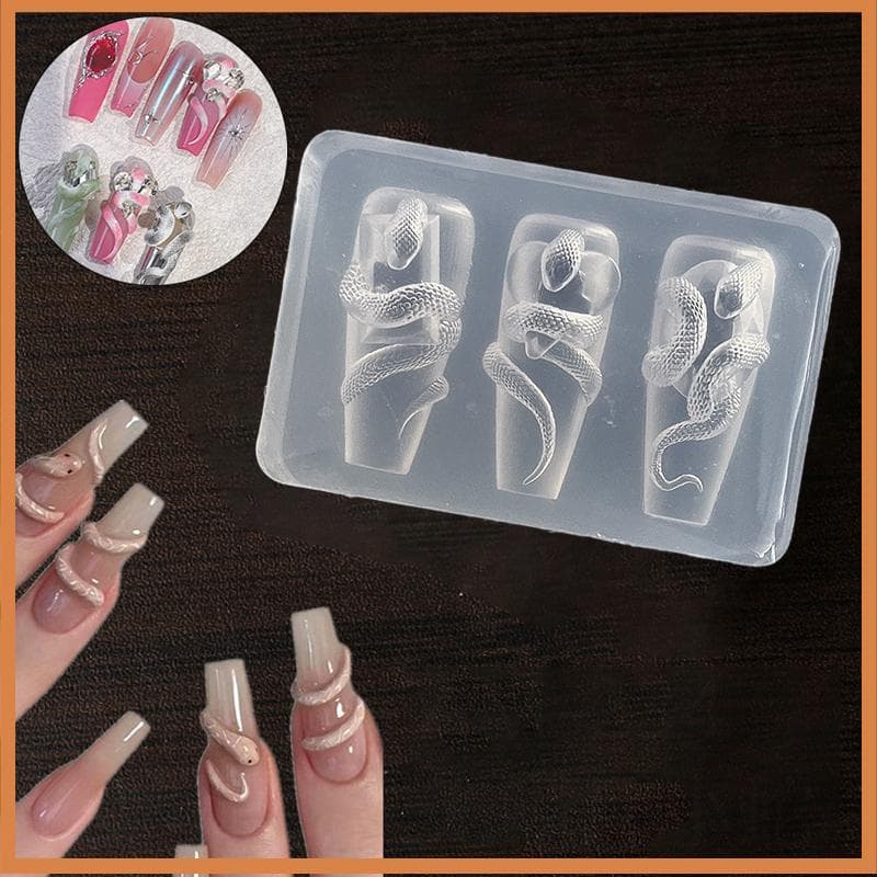 [BG] 1/3 Pcs 3D Prego Silicone Escultura Molde Cobra DIY Decoração De Unhas Arte Beleza Charme Produtos BR