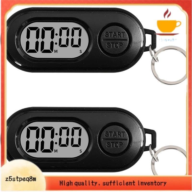 Mini Chaveiro Com Temporizador Digital De 2 Pacotes , De Contagem Regressiva Portátil E Cronômetro Display LCD , Pequeno