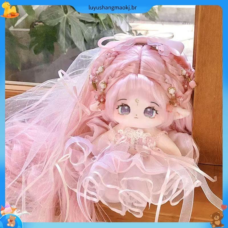 Bonito pequeno Halo algodão boneca 20cm boneca de pelúcia menina boneca intercambiável roupas para meninas presentes de