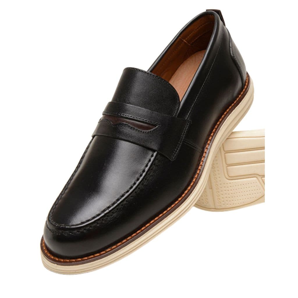 Sapato Mocassim Loafer Masculino Couro Legítimo Solado Leve Sem Cadarço Direto Fábrica