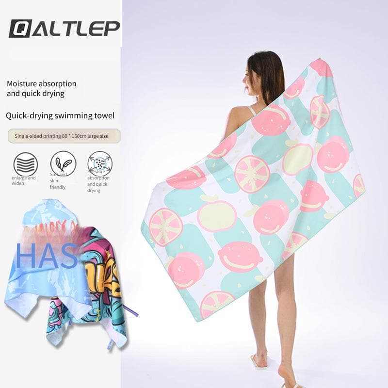 Toalha de banho de secagem rápida, toalha de praia portátil, pode usar, toalha de manto, absorve água, toalha de banho d
