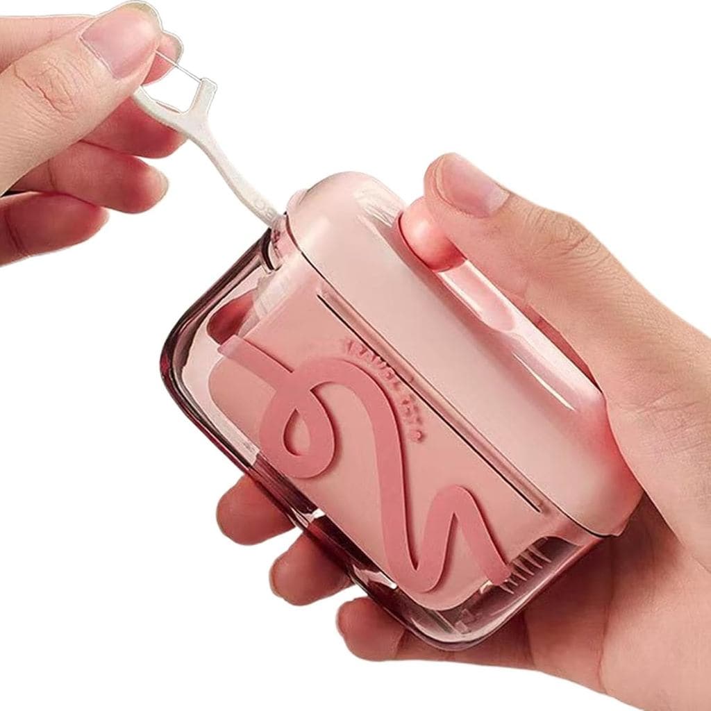 Dispensador automático portátil de fio dental, dispensador de fio dental para viagem (inclui 10 fios), estojo de armazen