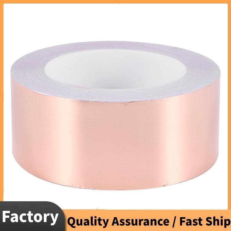 Fita De Folha De Cobre 50mm x 30M Para Blindagem Adesiva Condutora Reparos Elétricos , Barreira De Caracol Guitarra