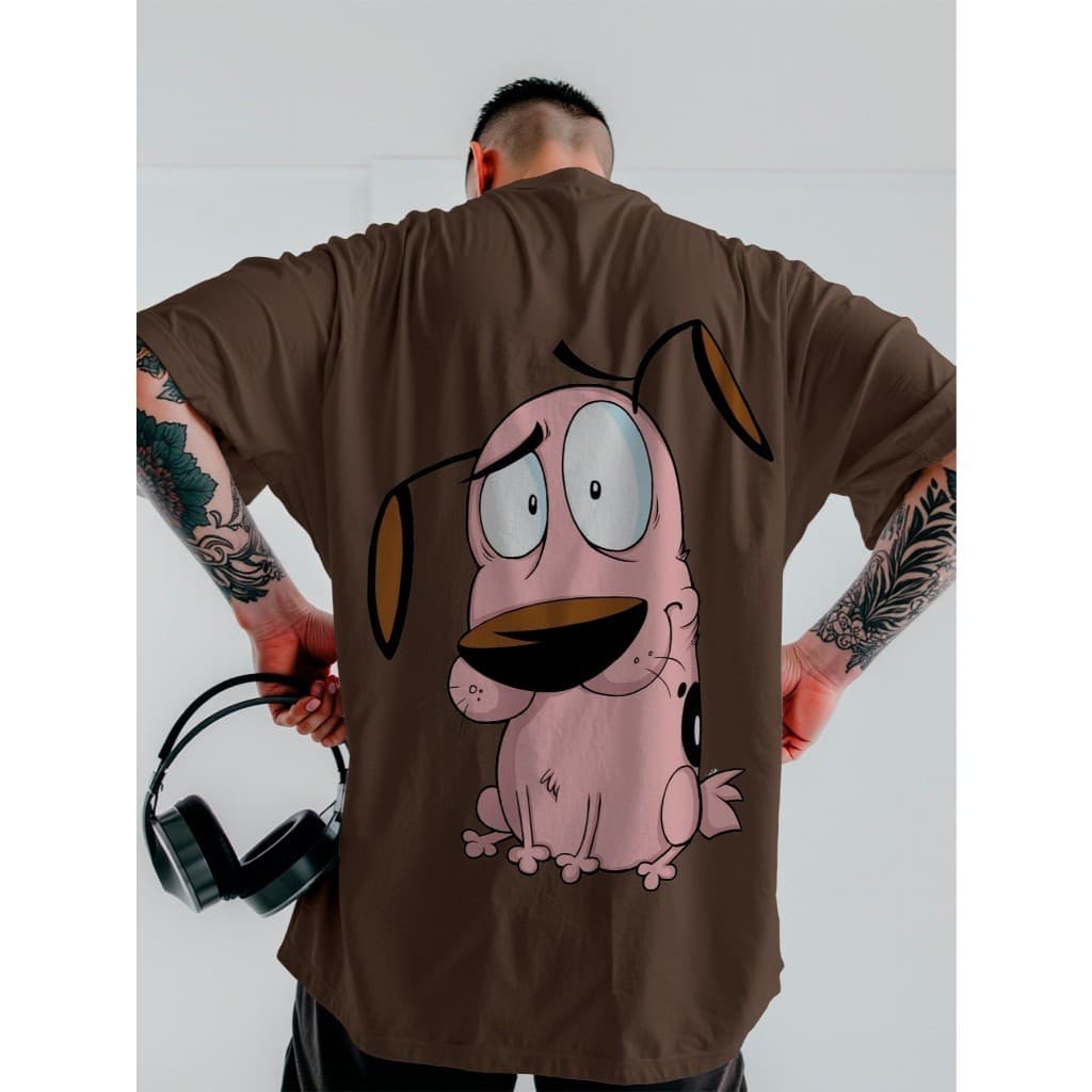 Camiseta Camisa Oversized Cão Coragem
