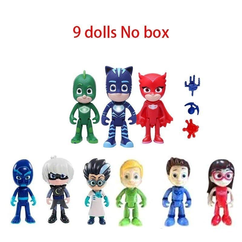 Máscaras Brinquedos Infantis 9 peças Bonecos Catboy Gekko Owlette Presente de Aniversário ZPKL