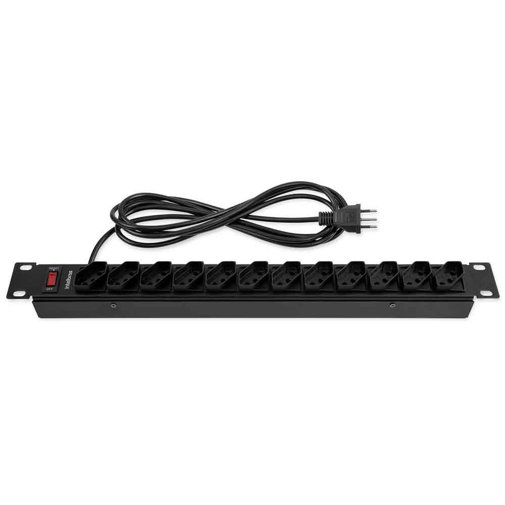 Filtro de Linha Intelbras 12T EPR 212 Rack 19" 1U Cabo 1m Preto 4824301