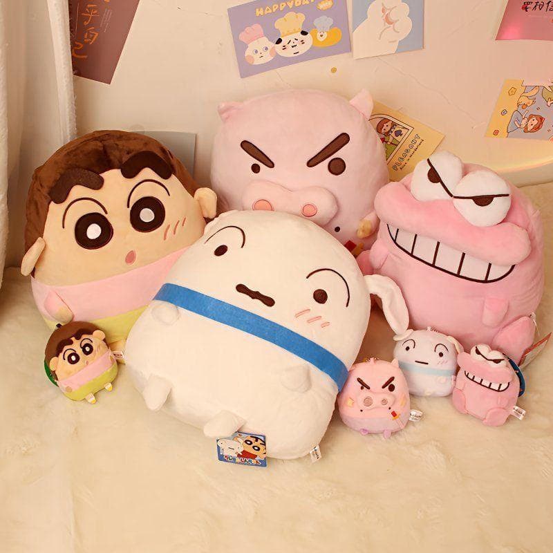Crayon Shin-Chan Xiaobai dos desenhos animados chaveiro de pelúcia macio bonito boneca mochila ornamentos presentes de a
