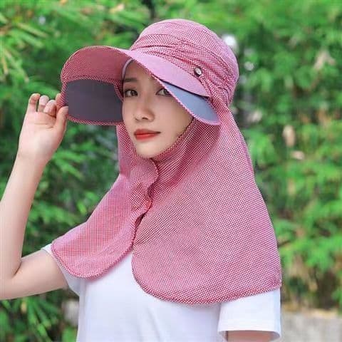 Chapéu de sol feminino verão chapéu de sol ao ar livre ciclismo capa rosto protetor solar Anti-ultravioleta chapéu de so