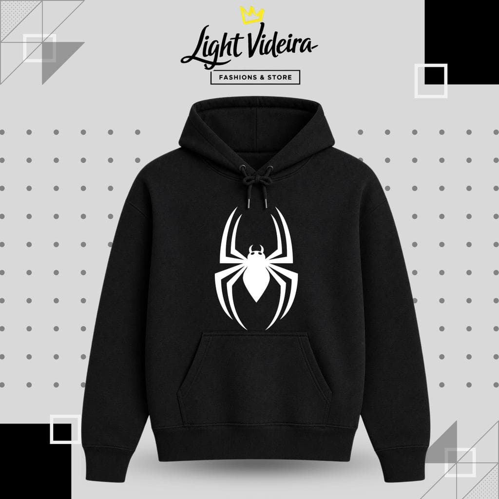 Moletom Infantil do Aranha, Blusa de frio Unissex, Canguru com capuz e bolso,  Agasalho Spider com flanelado