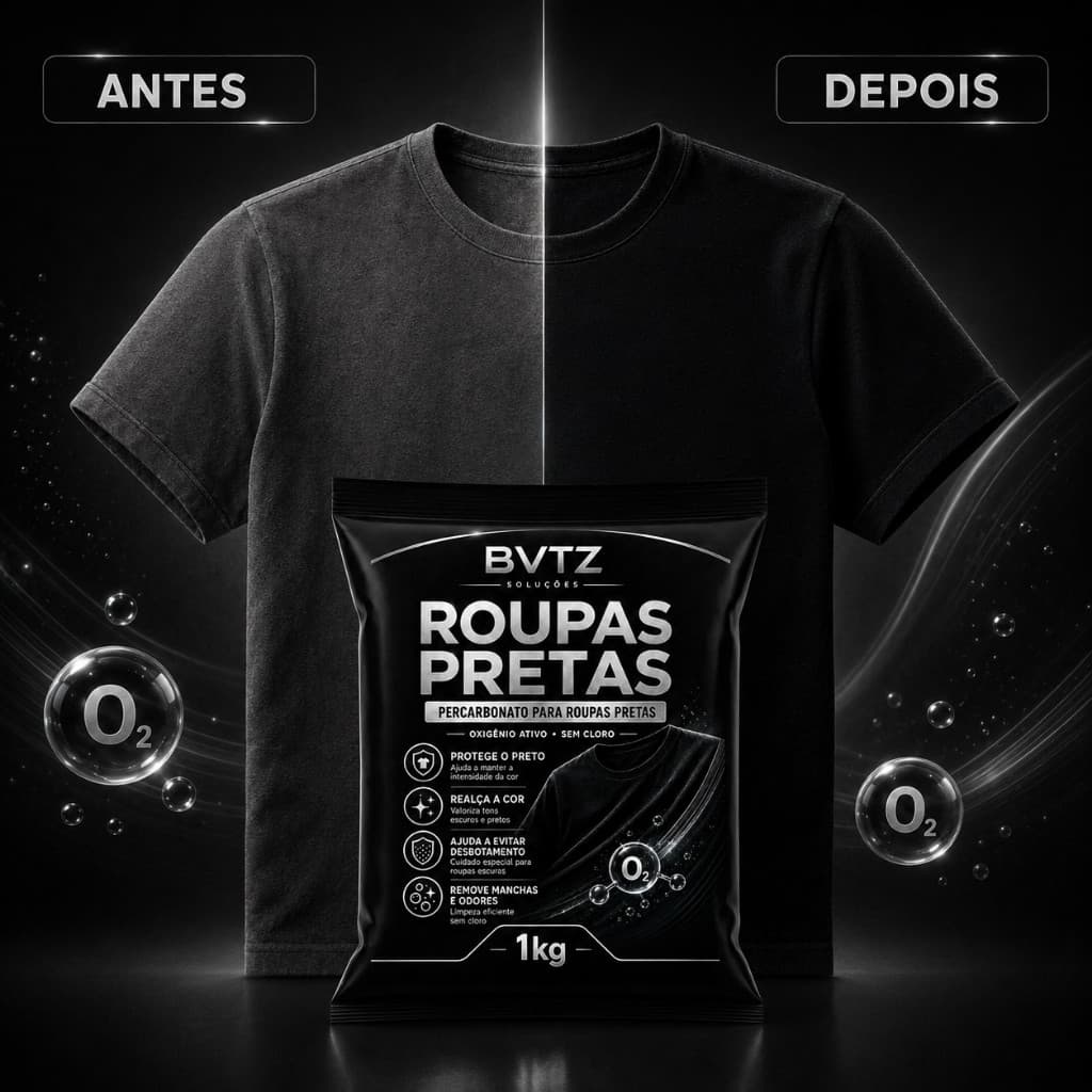 Percarbonato Para Roupas Pretas E Escuras Revitaliza Protege A Cor Remove Manchas