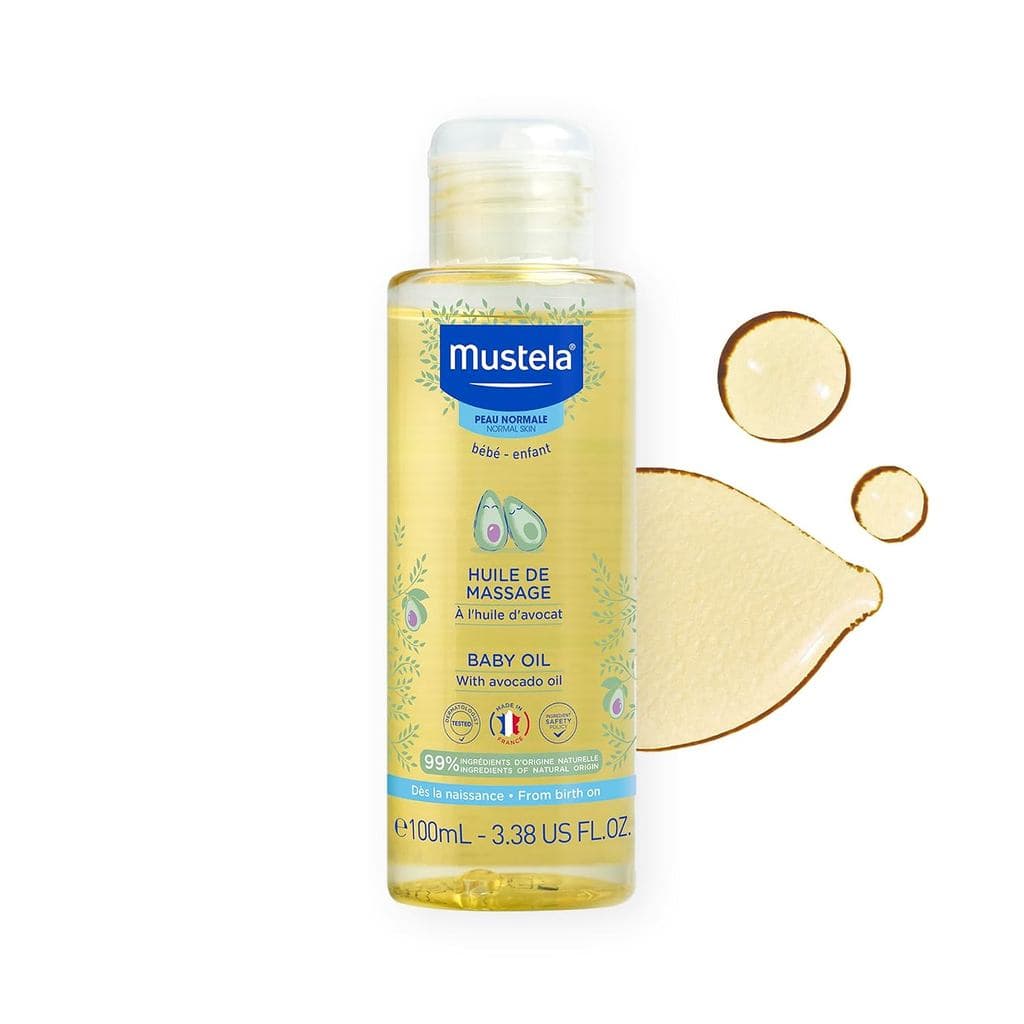 Óleo para Bebês Mustela - Óleo Hidratante para Massagem - com Óleo Natural de Abacate, Romã e Girassol - 3,38 fl. Oz MYJ