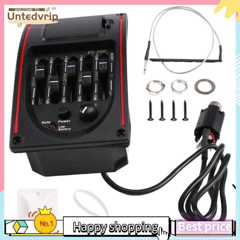 Controles De Tom De 5 Bandas EQ Equalizador Sintonizador PS-500 5-Band Guitarra Acústica Pré-Amplificador Captador