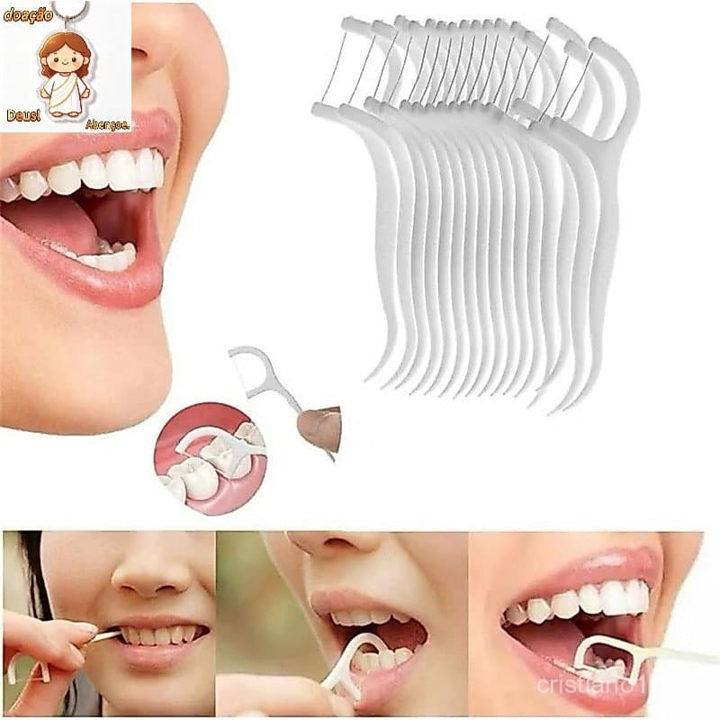 KIT 50/100/150 Unidades Fio Dental Em Forma De Arco Ultra Fina Para Limpeza