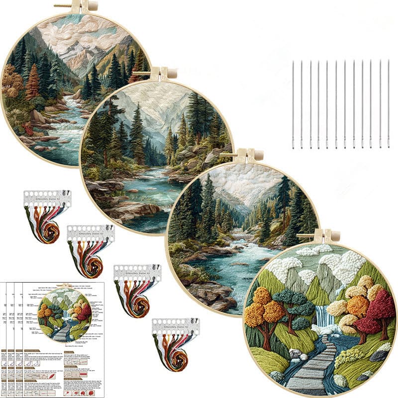 Kit Inicial De Bordado De Cenário De Montanha DIY Manualidades Arte De Costura