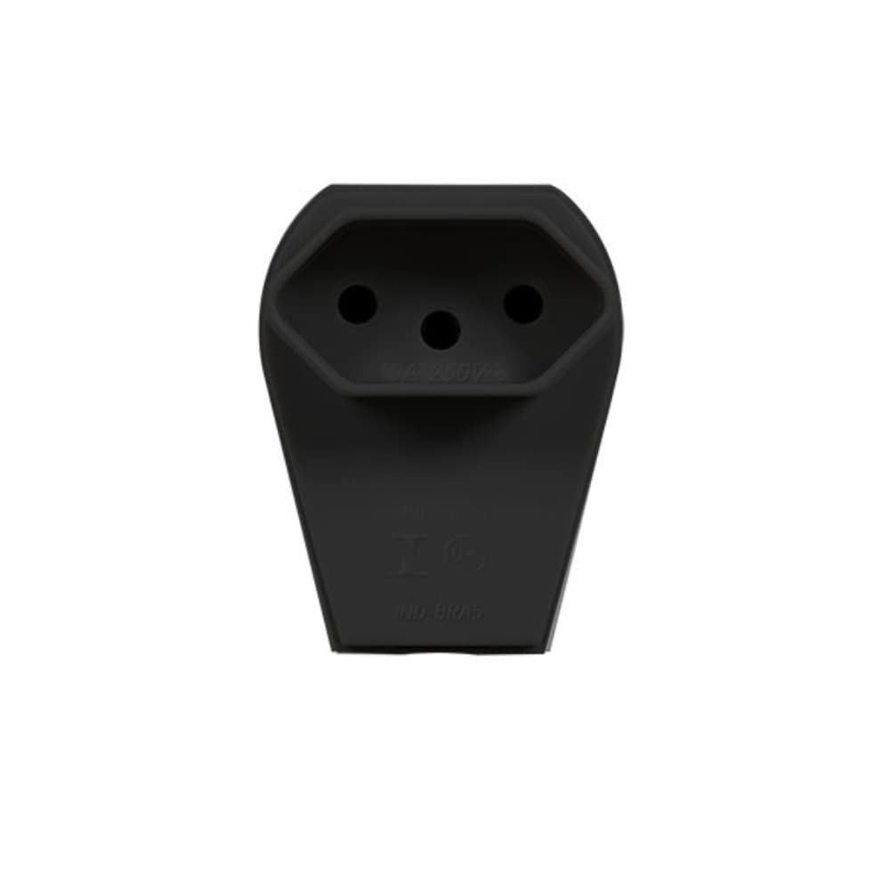 Plugue Fêmea 2P + T 10A 250V Padrão - Pezzi Preto