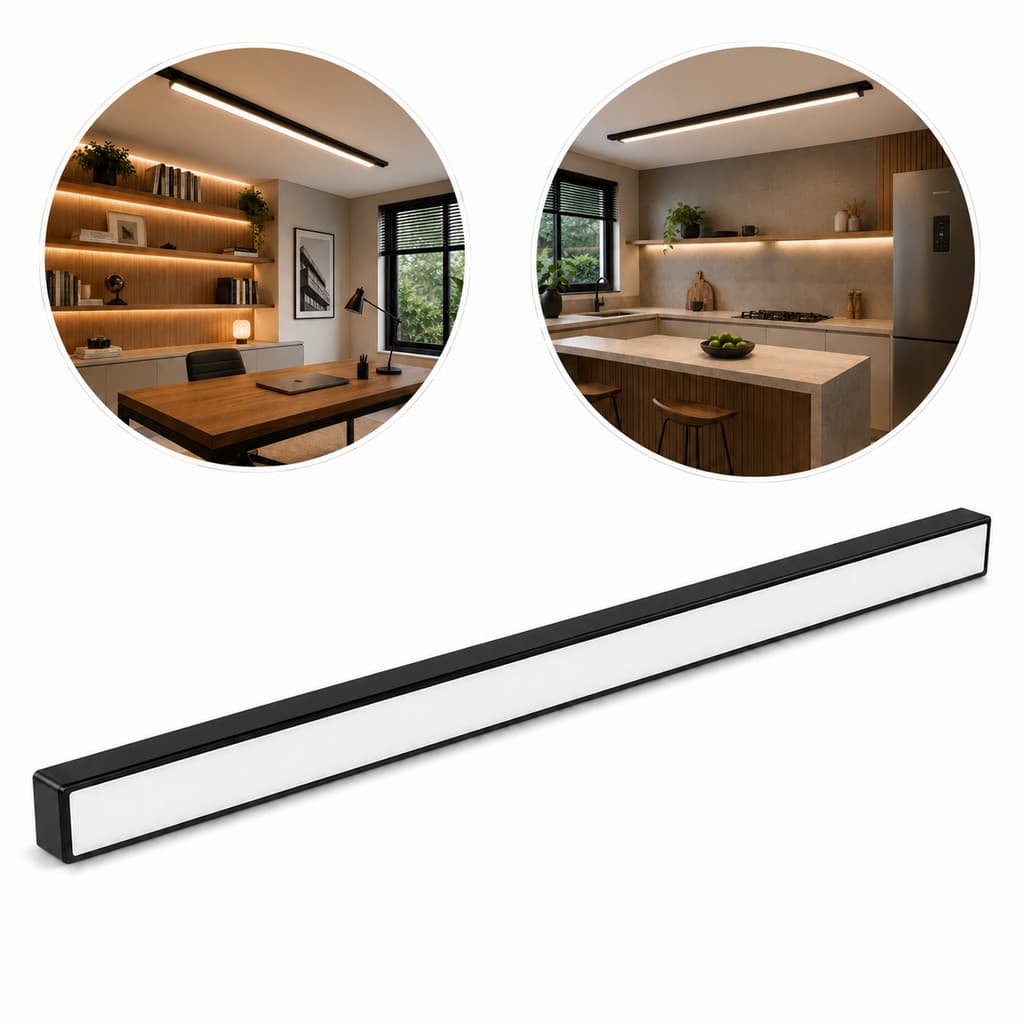 Spot Led Linear Preto para Trilho Magnético 120cm 50w 4000K