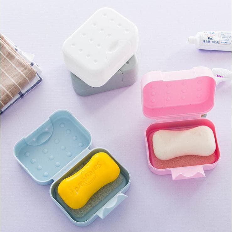 Caixa de sabão selada com tampa viagem portátil grande Clamshell caixa de sabão colocar sabão ferramenta útil não acumul